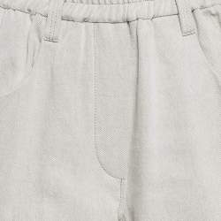 Pre Owned Brunello Cucinelli Off White Monili Side Stripe Cotton Culottes S