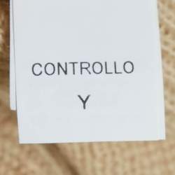 Pre Owned Brunello Cucinelli Beige Rib Knit Hooded Sweater L