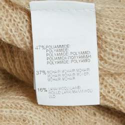 Pre Owned Brunello Cucinelli Beige Rib Knit Hooded Sweater L