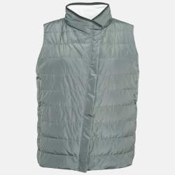 Brunello Cucinelli Grey Synthetic Puffer Down Vest L
