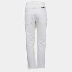 Brunello Cucinelli White Denim Raw Edge Detail Jeans S Waist  31"