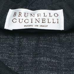 Brunello Cucinelli Black Tulle Waist Tie-Up Detail Midi Dress L