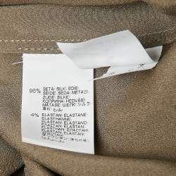 Pre Owned Brunello Cucinelli Khaki Green Silk Monili Beads Top M