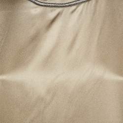 Pre Owned Brunello Cucinelli Khaki Green Silk Monili Beads Top M