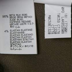 Pre Owned Brunello Cucinelli Khaki Green Silk Monili Beads Top M