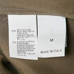 Pre Owned Brunello Cucinelli Khaki Green Silk Monili Beads Top M