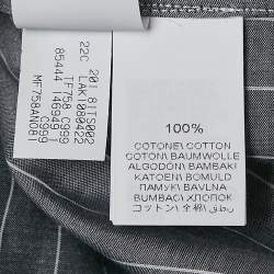 Brunello Cucinelli Grey Stripe Cotton Button Front Midi Dress L