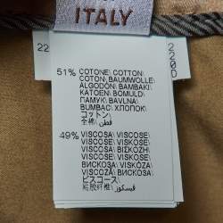 Pre Owned Brunello Cucinelli Beige Cotton Blend Belted Trousers M