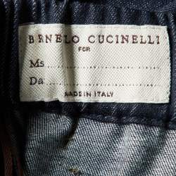 Pre Owned Brunello Cucinelli  Denim Monili Embellished Trousers XL