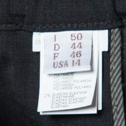 Pre Owned Brunello Cucinelli Black Wool Monili Detail Waist Trousers XL