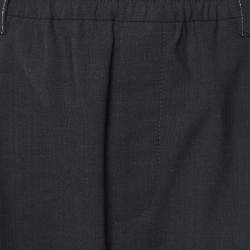 Pre Owned Brunello Cucinelli Black Wool Monili Detail Waist Trousers XL