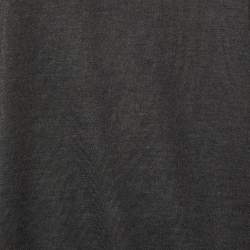 Brunello Cucinelli Grey Cashmere Monili Detail Off Shoulder Sweatshirt XXL