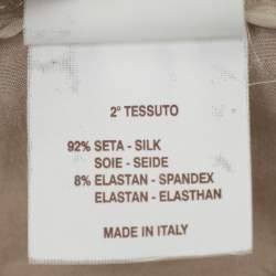 Brunello Cucinelli Beige Silk Wide Leg Trouser M