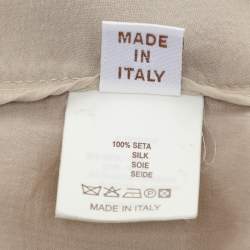 Brunello Cucinelli Beige Silk Wide Leg Trouser M
