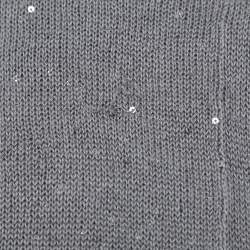Brunello Cucinelli Grey Silk Knit Sequin Crew Neck Top M