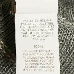 Brunello Cucinelli Grey Sequin Knit Sheer Top M