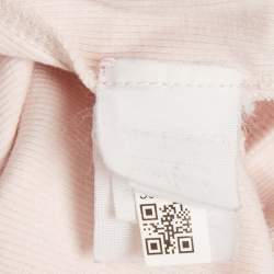 Pre Owned Brunello Cucinelli Pink Rib Knit Short Sleeve Top M
