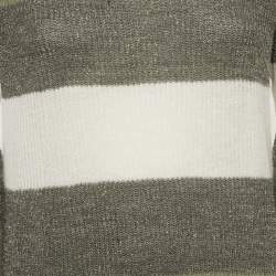 Brunello Cucinelli Multicolor Stripe Lurex Rib Knit Flared Sleeve Sweater M