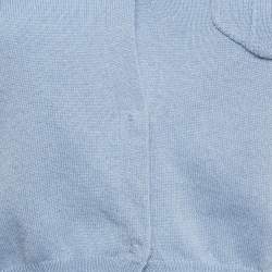 Pre Owned Brunello Cucinelli Blue Cashmere Knit Crop Cardigan L