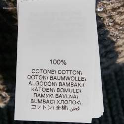 Pre Owned Brunello Cucinelli Beige/Blue Striped Cotton Knit Sequin Detail Sleeveless Sweater M