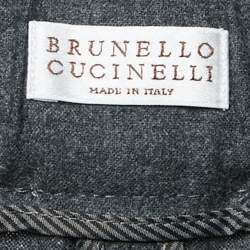 Brunello Cucinelli Grey Wool Trackpants M