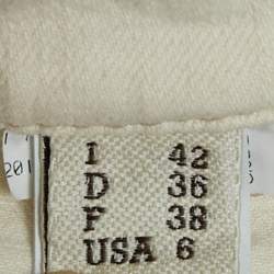 Pre Owned Brunello Cucinelli Cream Cotton Belted Trousers M