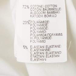 Pre Owned Brunello Cucinelli White Cotton Blend Monili Bead Detail Shirt M