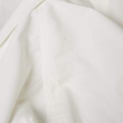 Pre Owned Brunello Cucinelli White Cotton Blend Monili Bead Detail Shirt M