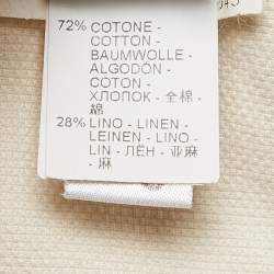 Pre Owned Brunello Cucinelli Beige Cotton Frayed and Monili Bead Side Detail Shorts M