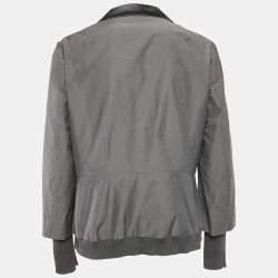 Brunello Cucinelli Grey Cotton Blend Single Breasted Blazer XXL