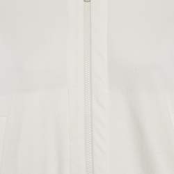 Pre Owned Brunello Cucinelli White Cotton Knit Monili Bead Detail Jacket and Pants Set S