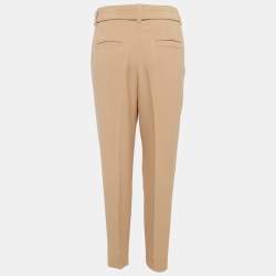 Brunello Cucinelli Light Brown Crepe Belted Trousers M