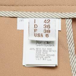 Brunello Cucinelli Light Brown Crepe Belted Trousers M