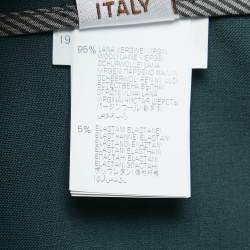 Pre Owned Brunello Cucinelli Green Wool Monili Detail Belted Trousers M