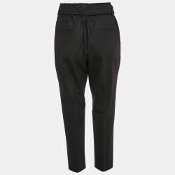Brunello Cucinelli Grey Wool Blend Monili Detail Elasticized Waist Trousers S 