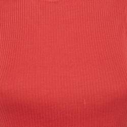 Brunello Cucinelli Red Rib Knit Monili Detail Tank Top S