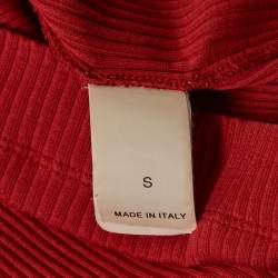 Brunello Cucinelli Red Rib Knit Monili Detail Tank Top S