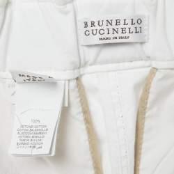 Pre Owned Brunello Cucinelli White Cotton Cargo Pants S