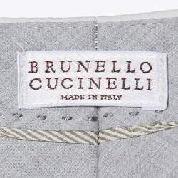 Brunello Cucinelli White Cotton Wide Leg Pants M