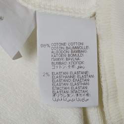 Brunello Cucinelli White Cotton Knit Monili Bead Detail Jacket and Joggers Set L