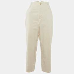 Brunello Cucinelli Off-White Textured Cotton Trouser M