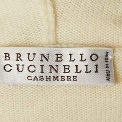 Brunello Cucinelli Cream Cashmere Hooded Sweaters L