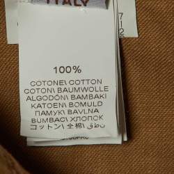 Pre Owned Brunello Cucinelli Brown Cotton High Waist Trousers M