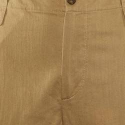 Pre Owned Brunello Cucinelli Brown Cotton High Waist Trousers M