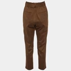 Brunello Cucinelli Brown Cotton Belted Trousers S