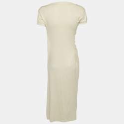 Brunello Cucinelli Cream Cotton Knit Long Dress M