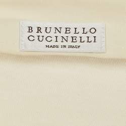Brunello Cucinelli Cream Cotton Knit Long Dress M