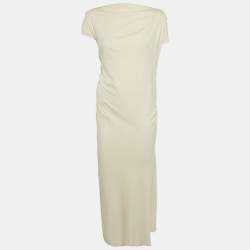 Brunello Cucinelli Cream Cotton Knit Long Dress M