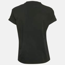 Pre Owned Brunello Cucinelli Black Jersey Monili Embellished T-Shirt XS
