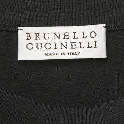 Pre Owned Brunello Cucinelli Black Jersey Monili Embellished T-Shirt XS